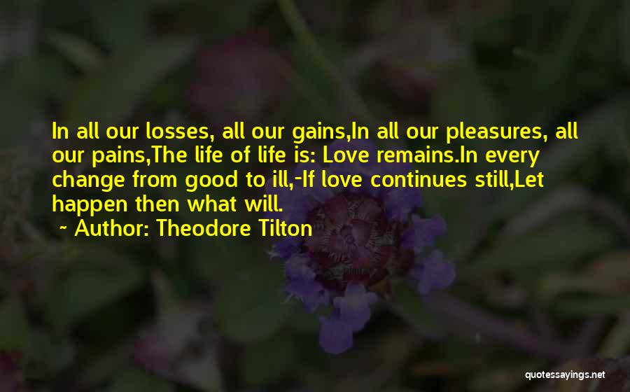 Love Pains Quotes By Theodore Tilton