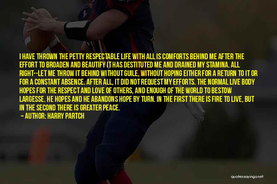 Love Peace And Respect Quotes By Harry Partch