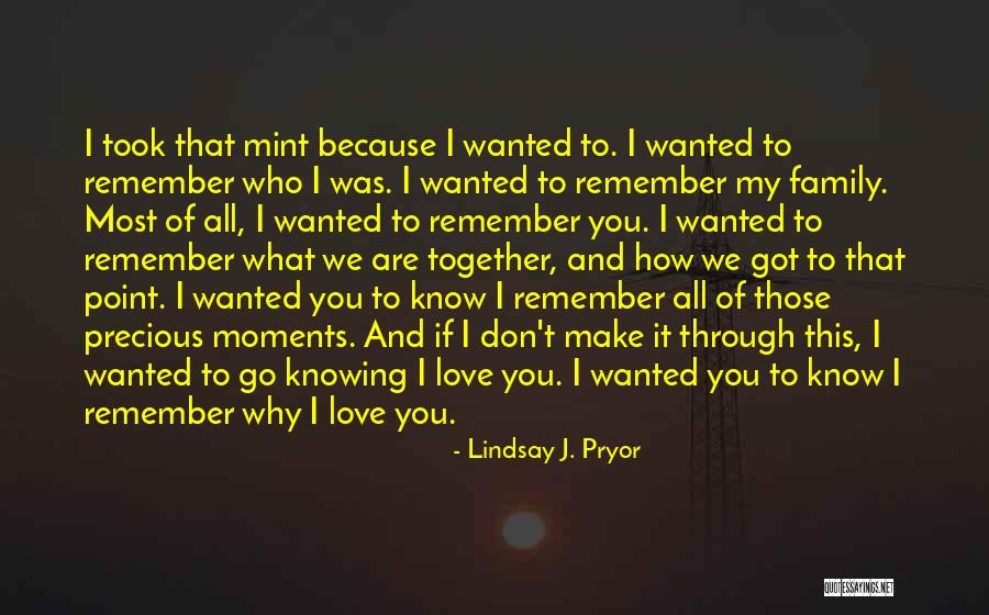 Love Precious Moments Quotes By Lindsay J. Pryor