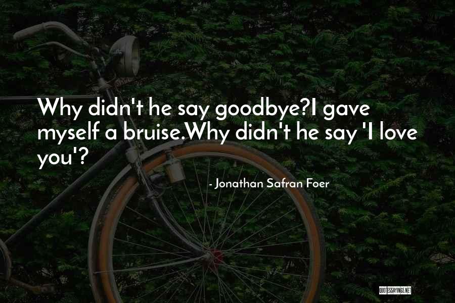 Love Say Goodbye Quotes By Jonathan Safran Foer Love Say Goodbye Quotes By Jonathan Safran Foer
