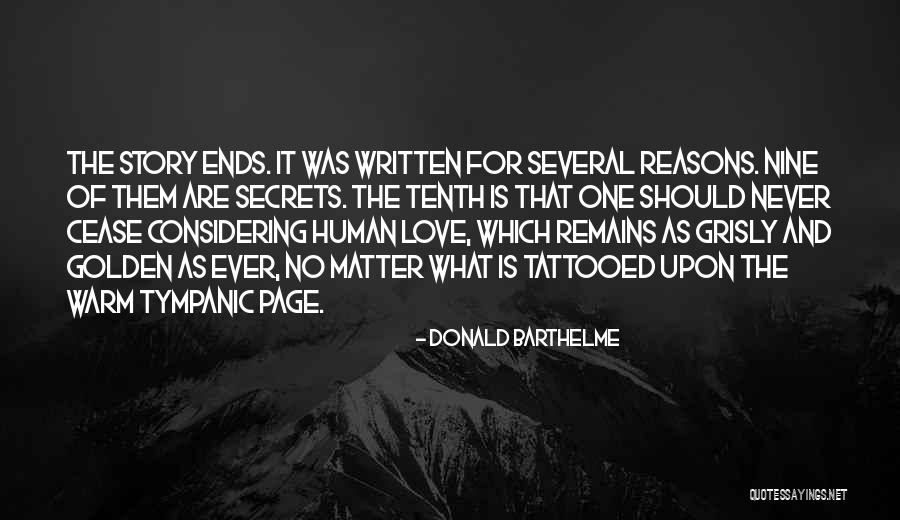 Love Story Ends Quotes By Donald Barthelme Love Story Ends Quotes By Donald Barthelme