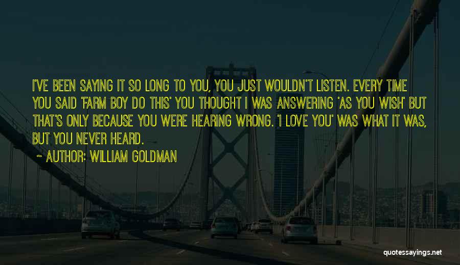 Love That Boy Quotes By William Goldman
