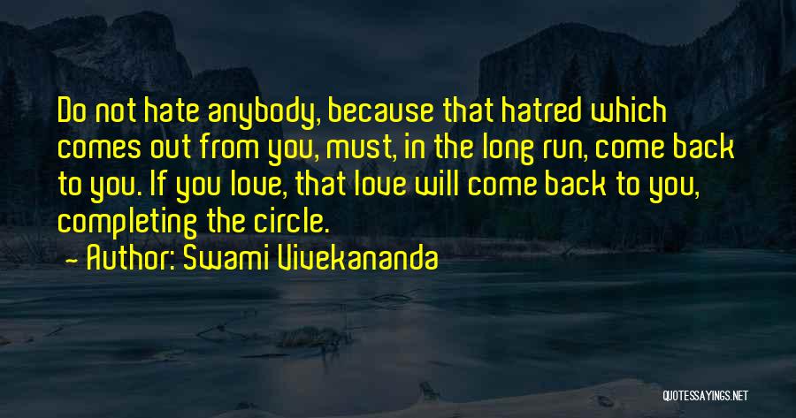 Love That Comes Back To You Quotes By Swami Vivekananda