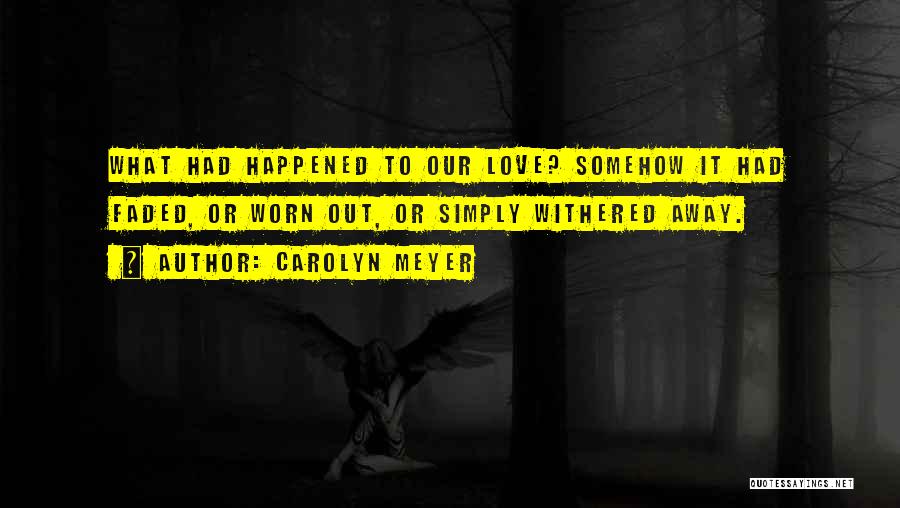 Love That Has Faded Quotes By Carolyn Meyer