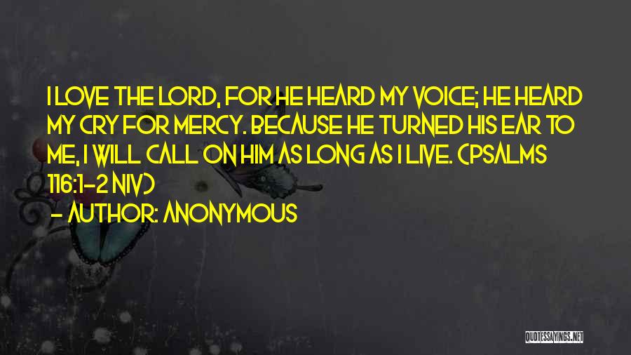 Love The Lord Bible Quotes By Anonymous