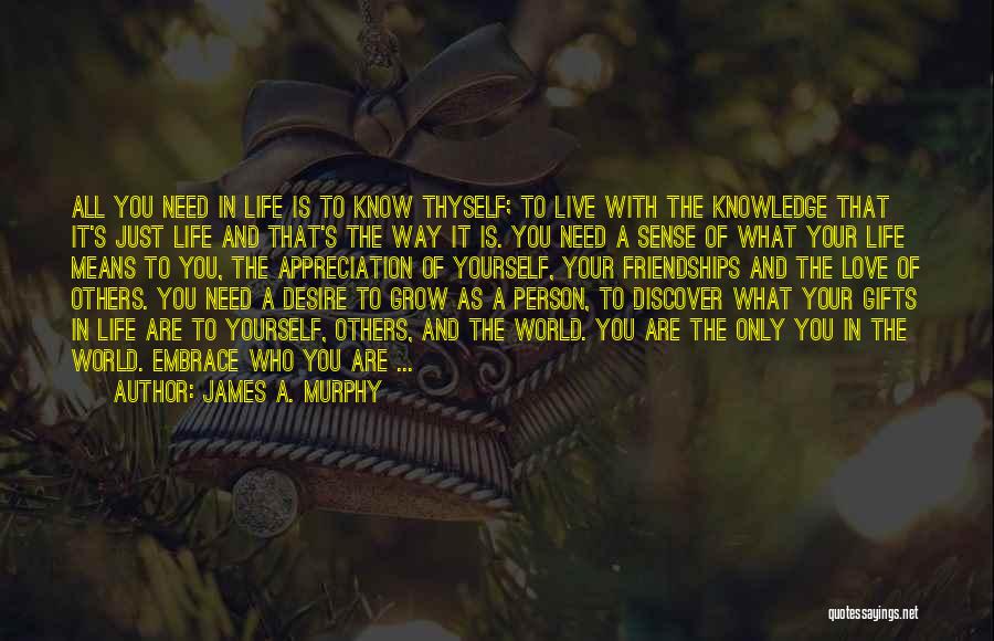 Love Thyself Quotes By James A. Murphy