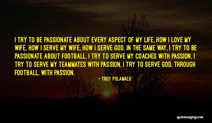 Love To My Wife Quotes By Troy Polamalu Love To My Wife Quotes By Troy Polamalu