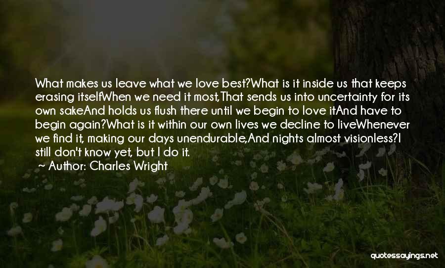 Love Uncertainty Quotes By Charles Wright