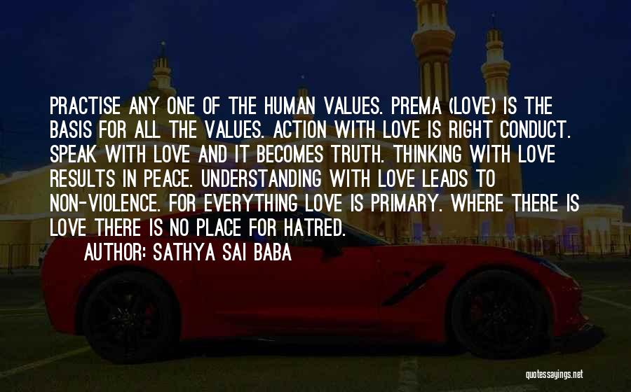 Love Vs Hatred Quotes By Sathya Sai Baba