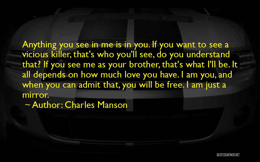 Love What You See In The Mirror Quotes By Charles Manson