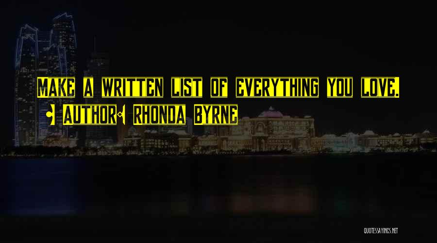 Love Written Quotes By Rhonda Byrne