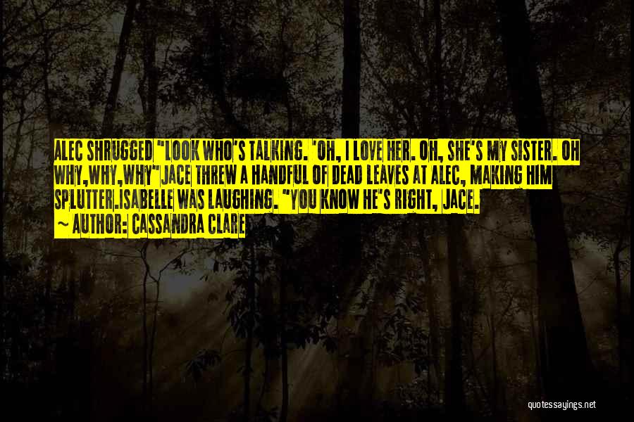 Love You Sister Funny Quotes By Cassandra Clare
