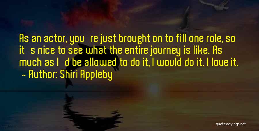 Love's Journey Quotes By Shiri Appleby
