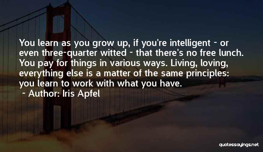 Loving No Matter What Quotes By Iris Apfel