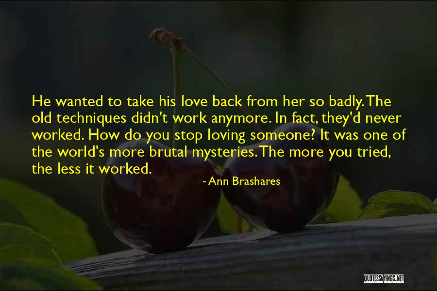 Loving The Work You Do Quotes By Ann Brashares Loving The Work You Do Quotes By Ann Brashares