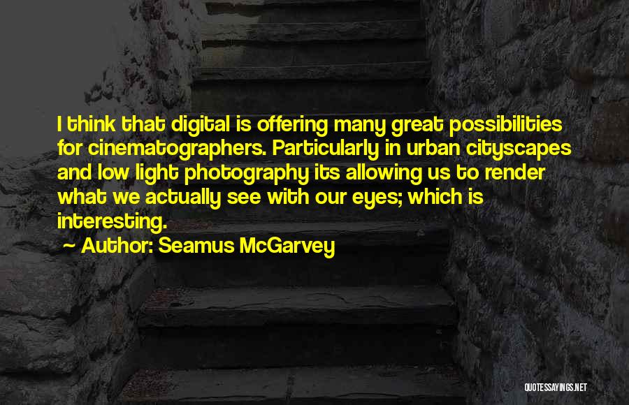 Low Light Photography Quotes By Seamus McGarvey