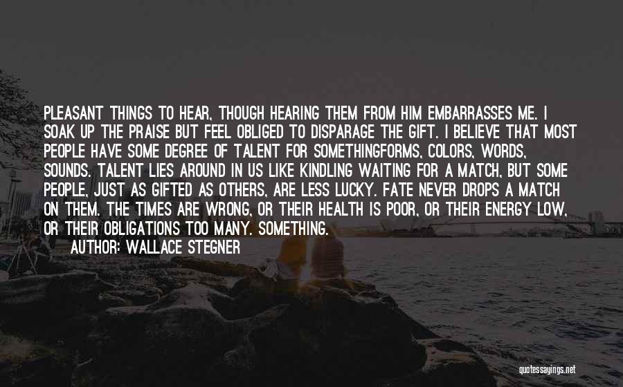 Low Times Quotes By Wallace Stegner