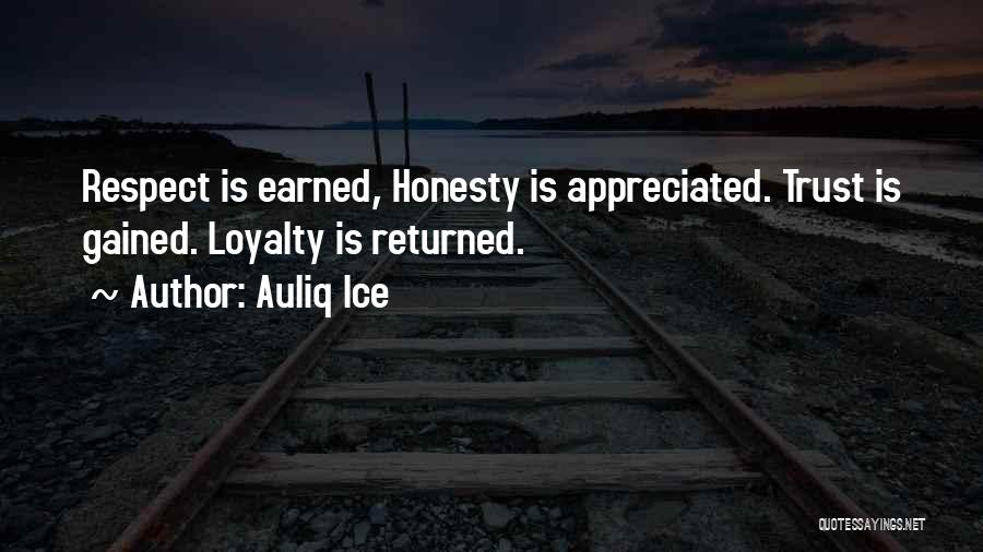 Loyalty Is Earned Quotes By Auliq Ice