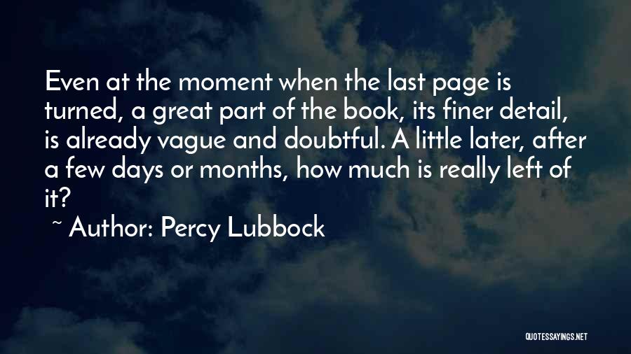 Lubbock Quotes By Percy Lubbock