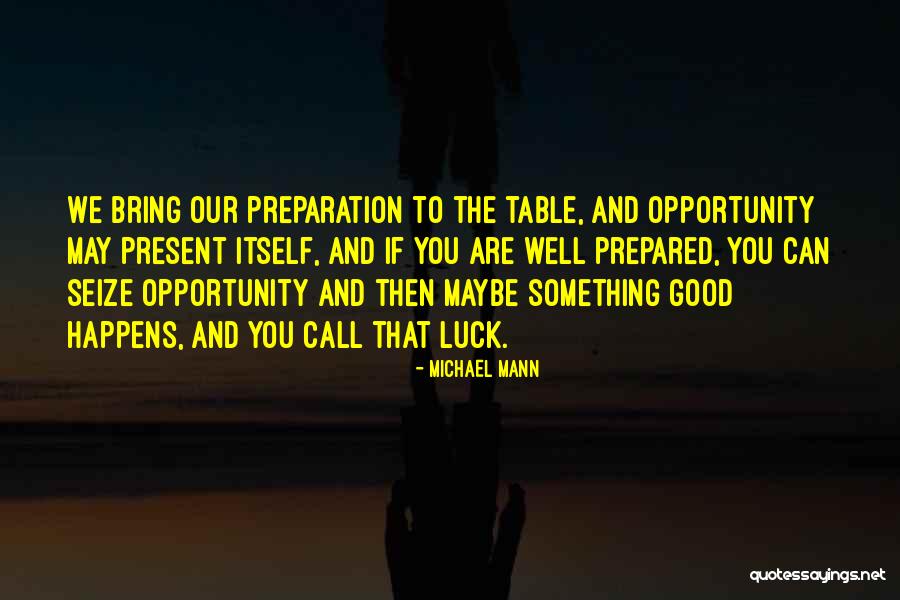 Luck And Preparation Quotes By Michael Mann Luck And Preparation Quotes By Michael Mann