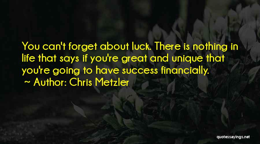 Luck Is Nothing Quotes By Chris Metzler