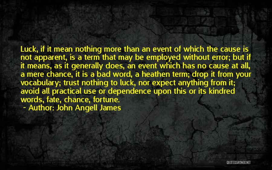 Luck Is Nothing Quotes By John Angell James