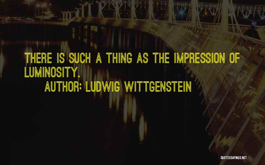 Luminosity Quotes By Ludwig Wittgenstein