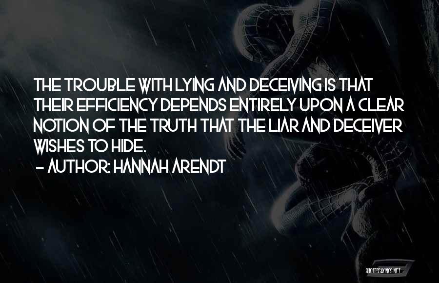 Lying And Deceiving Quotes By Hannah Arendt