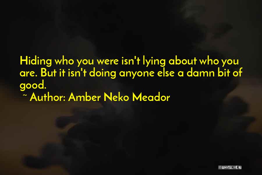 Lying And Hiding Things Quotes By Amber Neko Meador