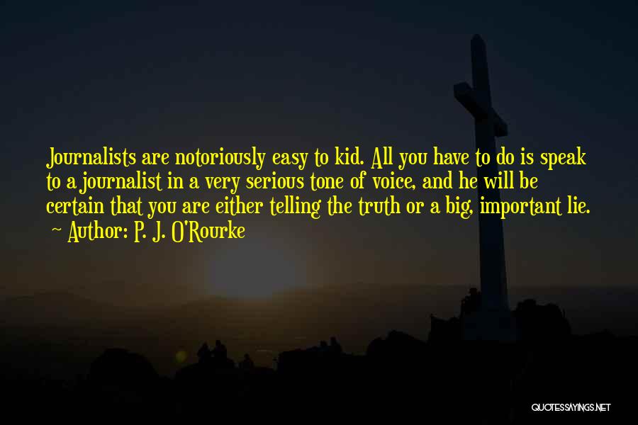 Lying And Telling The Truth Quotes By P. J. O'Rourke