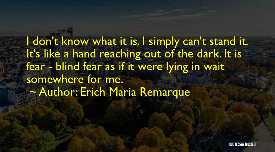 Lying In The Dark Quotes By Erich Maria Remarque