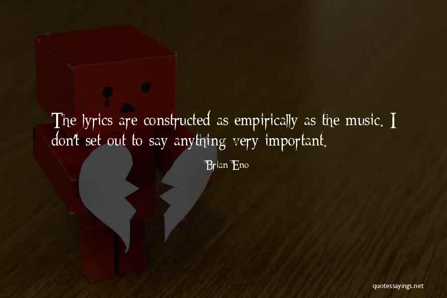 Lyrics Quotes By Brian Eno