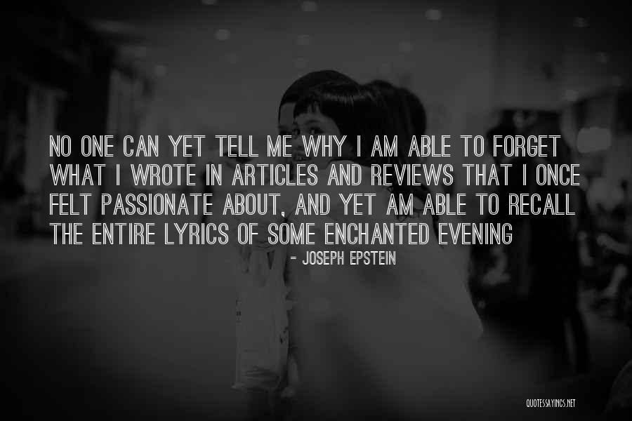 Lyrics Quotes By Joseph Epstein