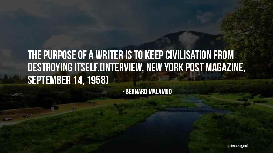 Magazine Interview Quotes By Bernard Malamud Magazine Interview Quotes By Bernard Malamud