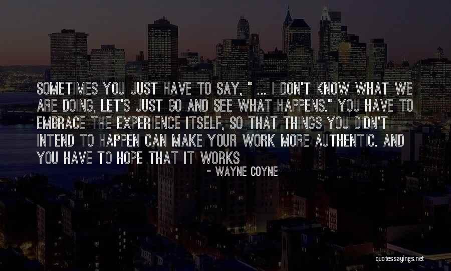 Make It Happen Work Quotes By Wayne Coyne