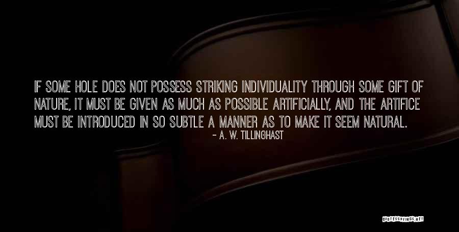 Make It Possible Quotes By A. W. Tillinghast