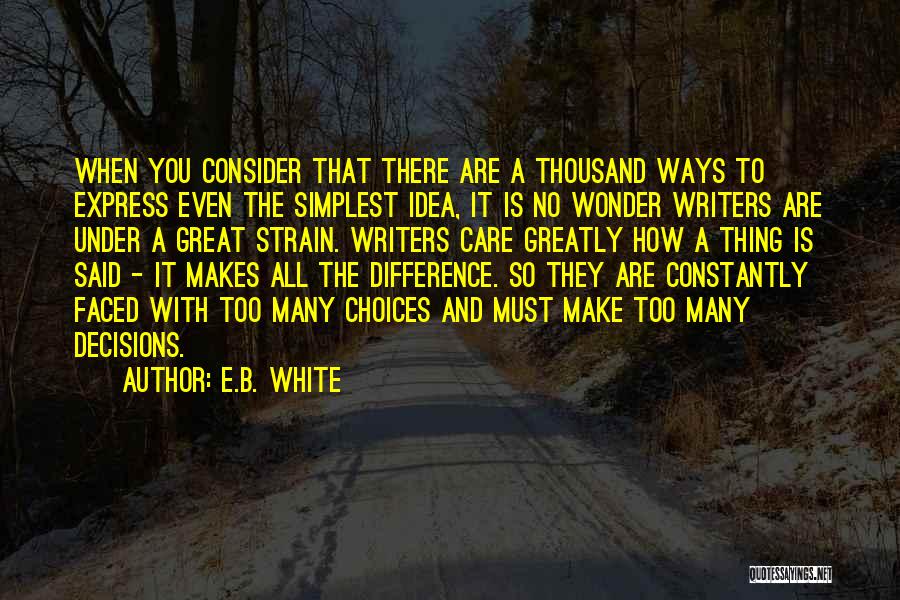 Make No Difference Quotes By E.B. White