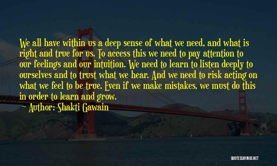 Make Sense Quotes By Shakti Gawain