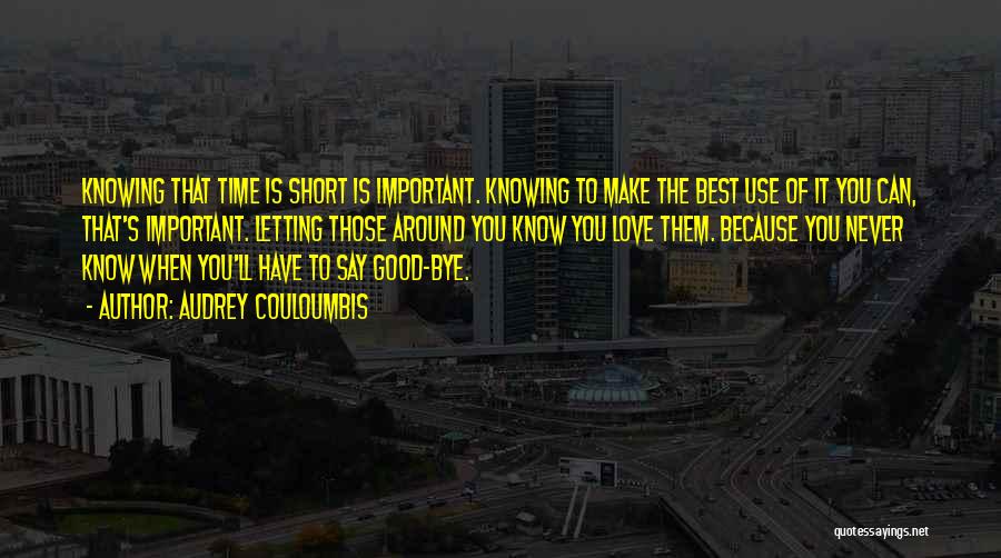 Make The Best Use Of Time Quotes By Audrey Couloumbis