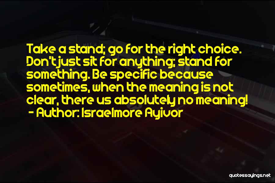 Make The Right Choice Quotes By Israelmore Ayivor