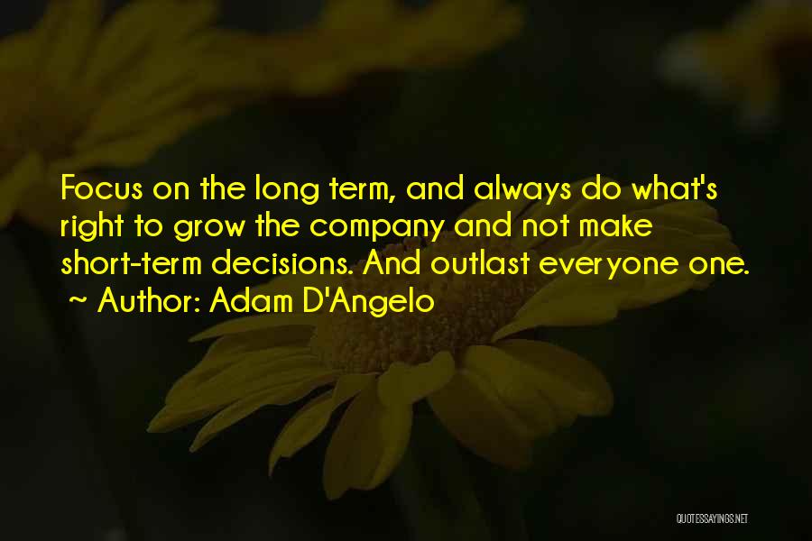 Make The Right Decisions Quotes By Adam D'Angelo