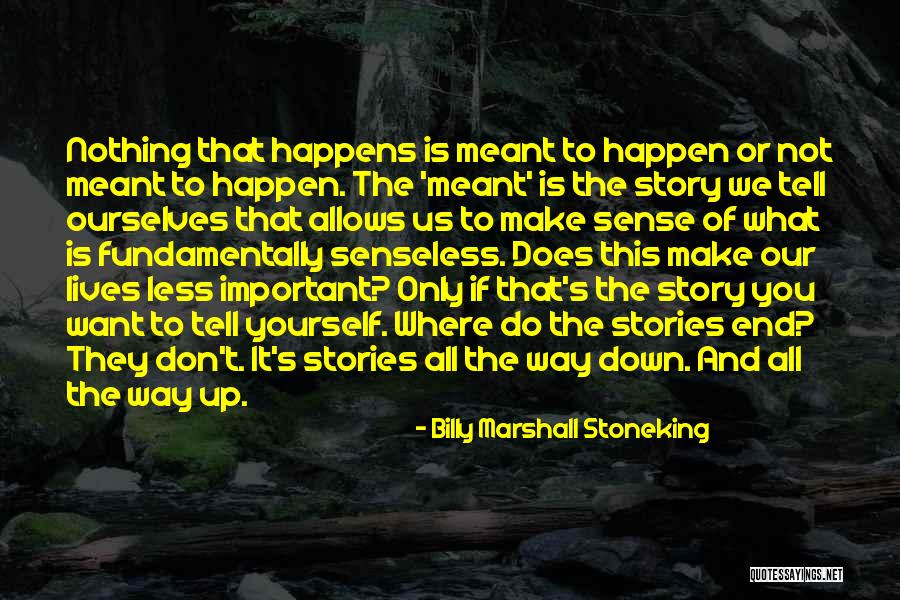 Make Up Stories Quotes By Billy Marshall Stoneking