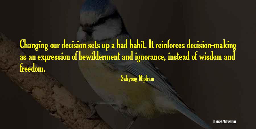 Making A Bad Decision Quotes By Sakyong Mipham Making A Bad Decision Quotes By Sakyong Mipham