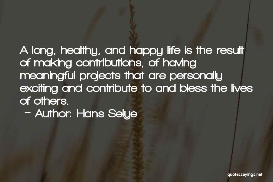 Making Life Meaningful Quotes By Hans Selye