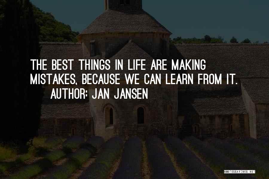 Making Mistakes Learning Quotes By Jan Jansen