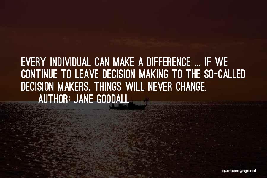 Making Things Change Quotes By Jane Goodall