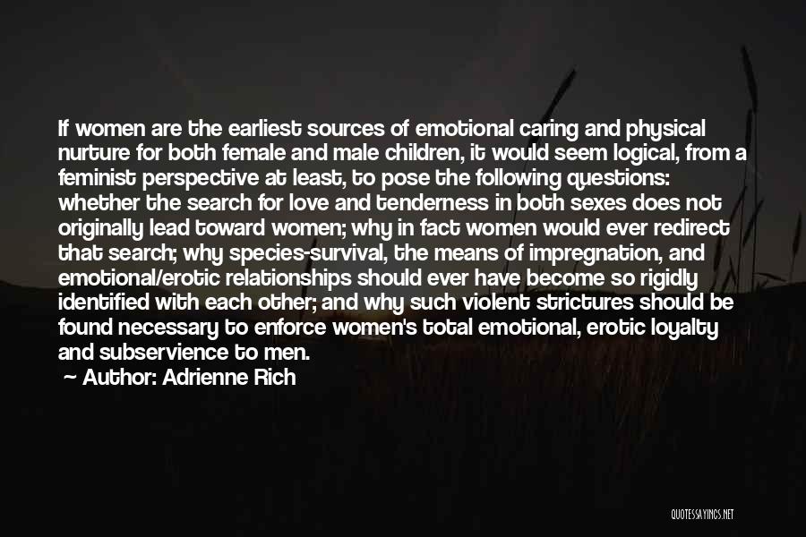 Male And Female Love Quotes By Adrienne Rich