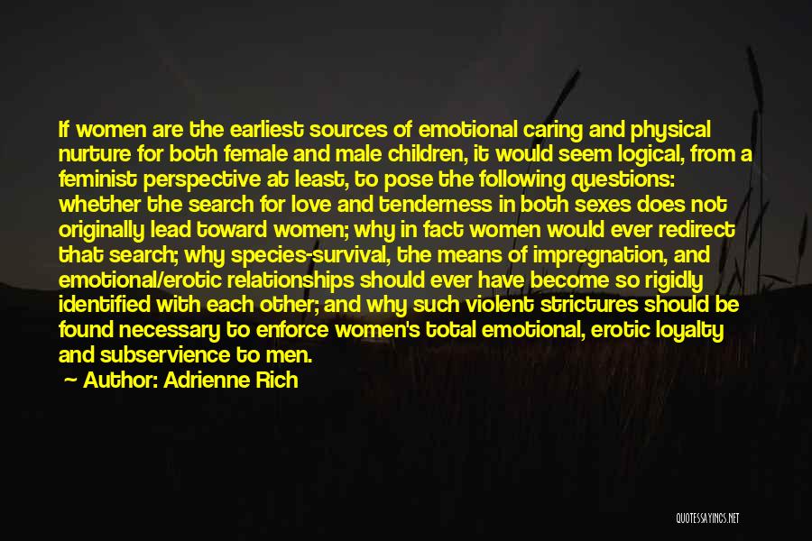 Male And Female Relationships Quotes By Adrienne Rich