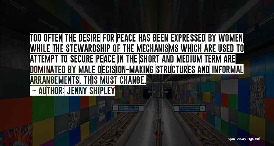 Male Dominated Quotes By Jenny Shipley