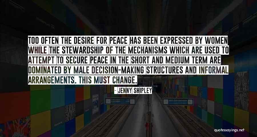 Male Dominated Quotes By Jenny Shipley